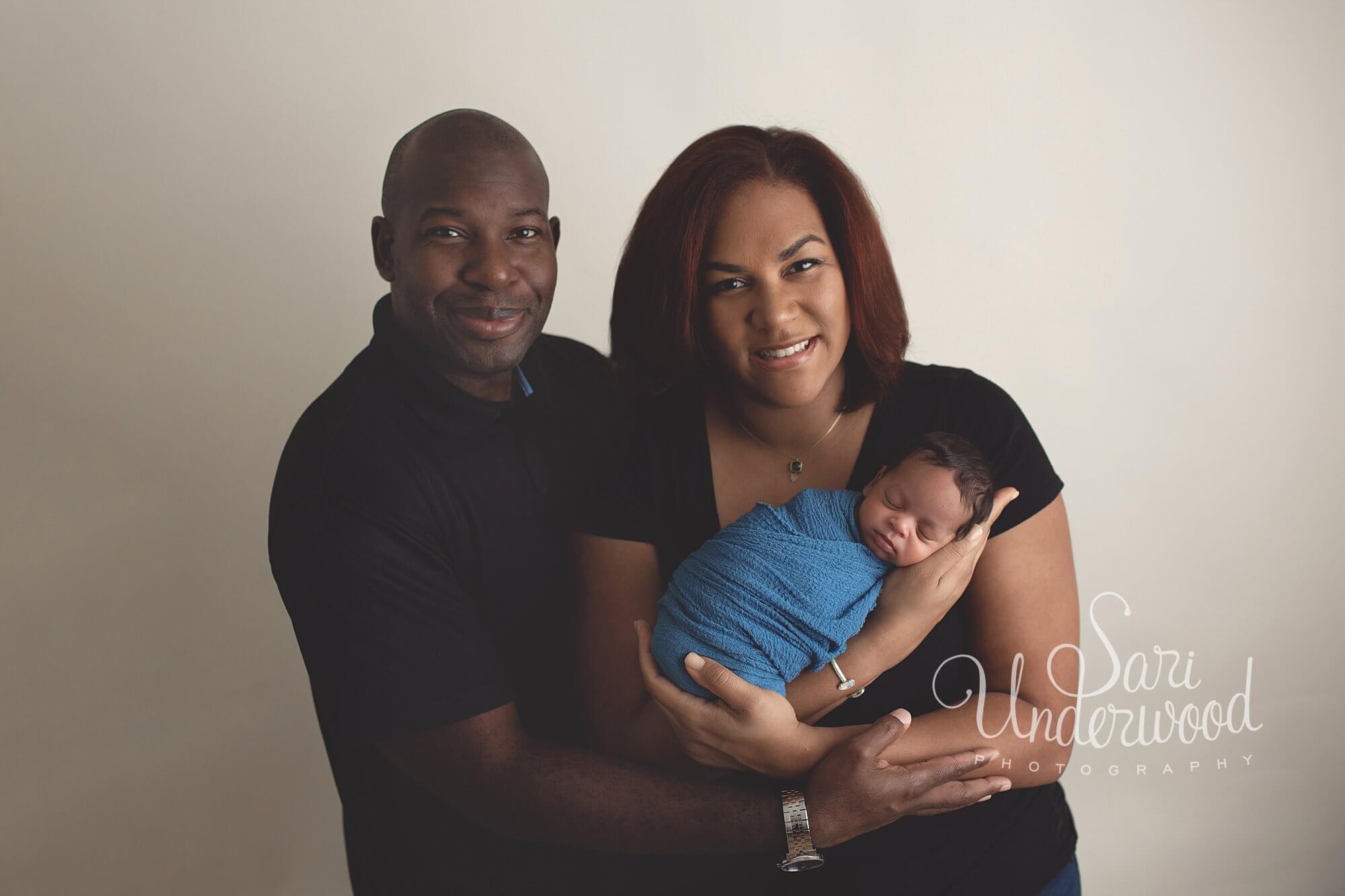 african american newborn with parents