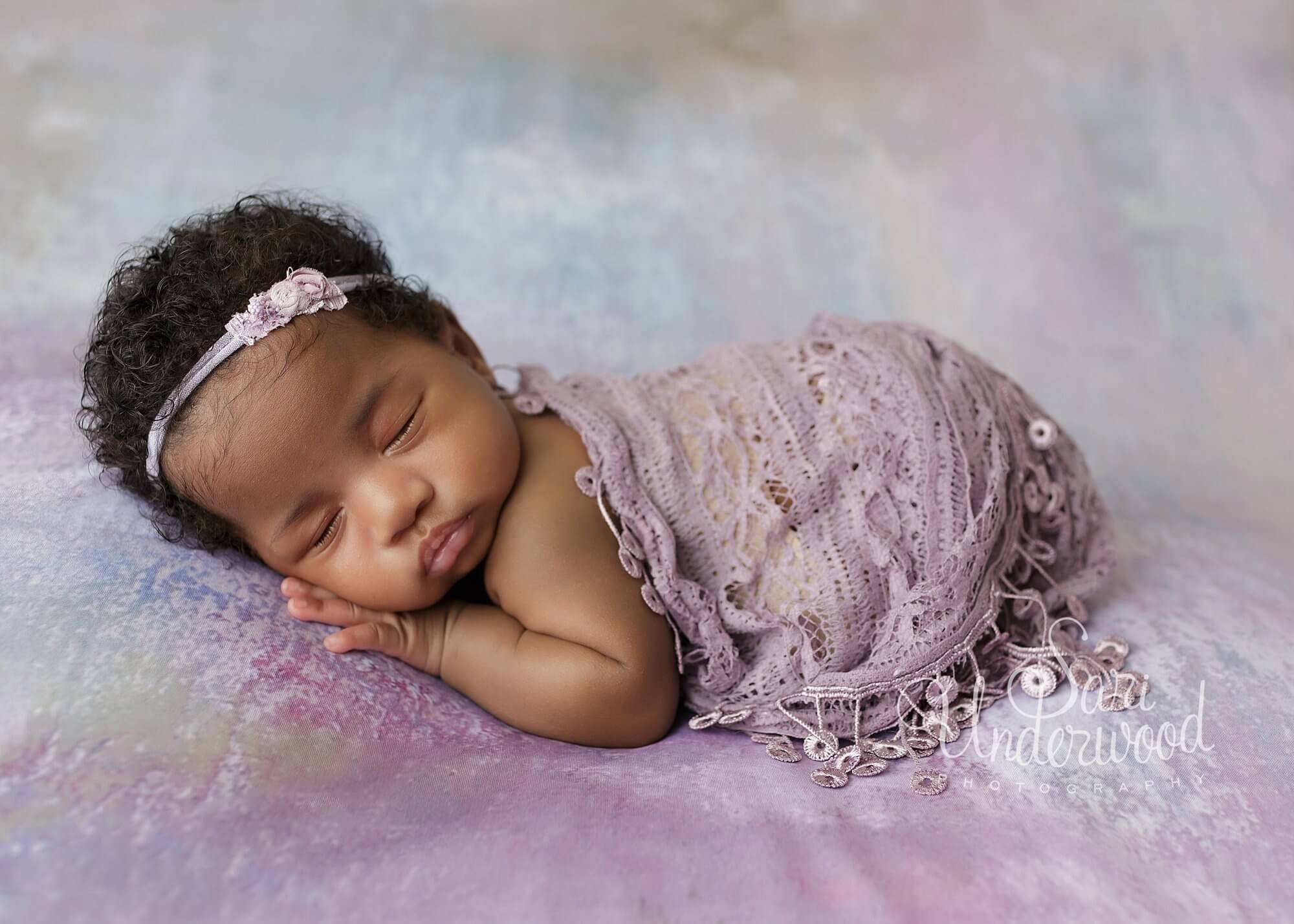 2-month old baby girl at an Orlando Baby Photography Studio